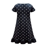 The Addams Family Mädchen Mittwoch schwarz Polka Dot Kleid Halloween Karneval Outfits